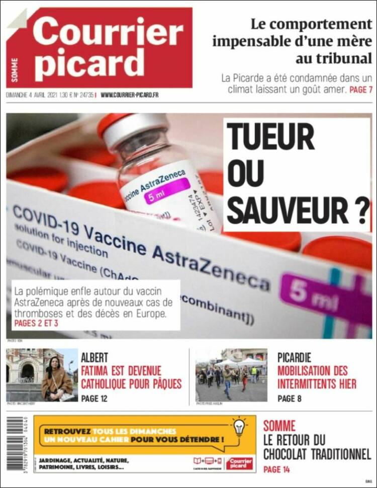 Portada de Courrier Picard (Francia)