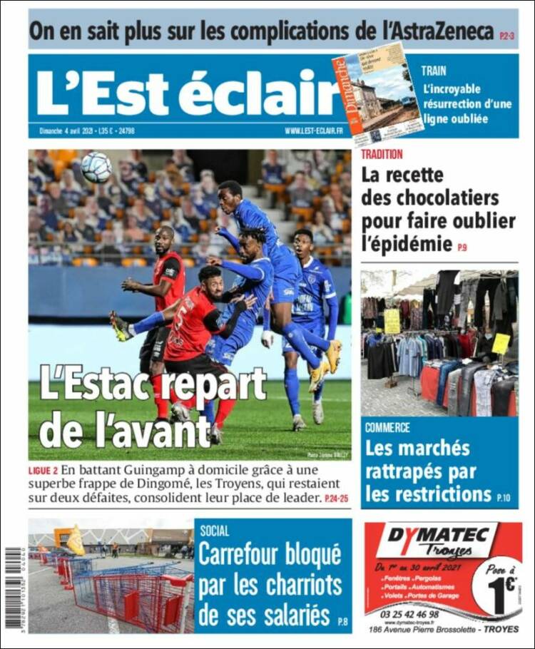 Portada de L'Est Eclair (Francia)