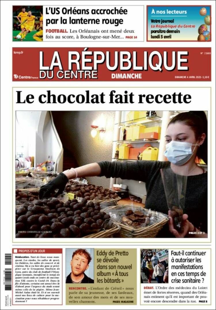 Portada de La République du Centre (Francia)