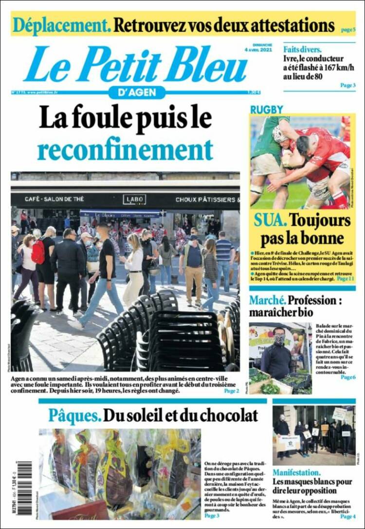 Portada de Le Petit Bleu (Francia)