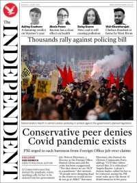 Portada de The Independent (Reino Unido)