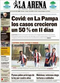 Portada de Diario La Arena (Argentina)