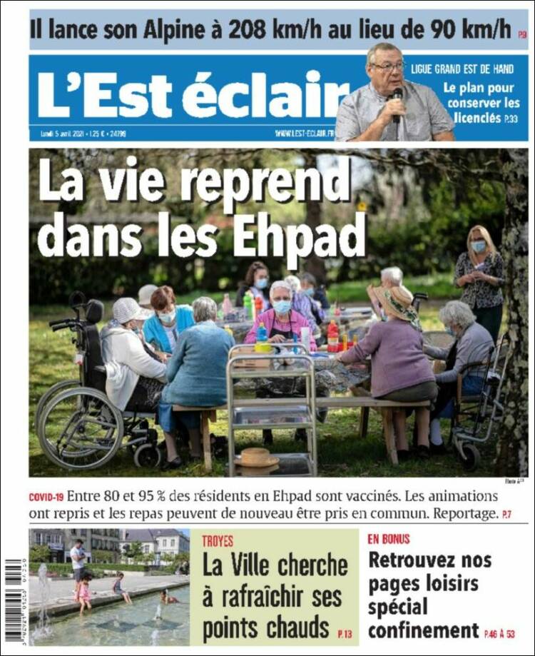 Portada de L'Est Eclair (Francia)