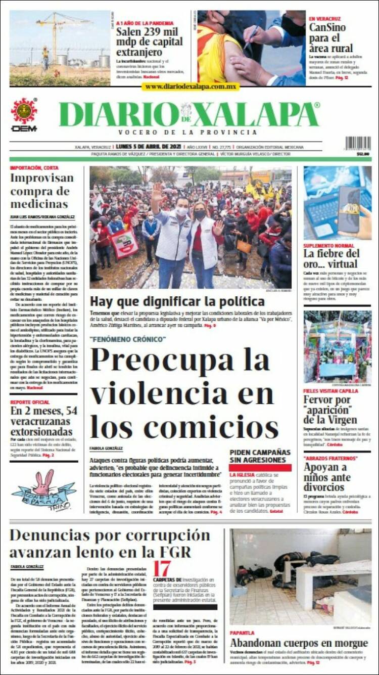 Portada de Diario de Xalapa (México)