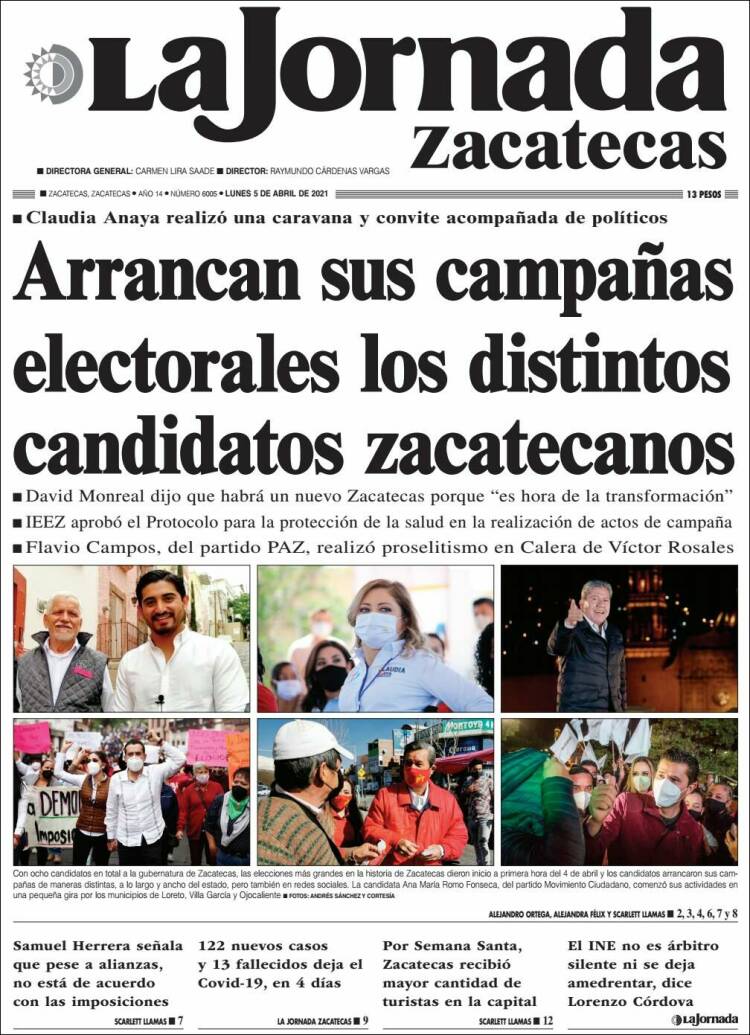 Portada de Jornada de Zacatecas (México)