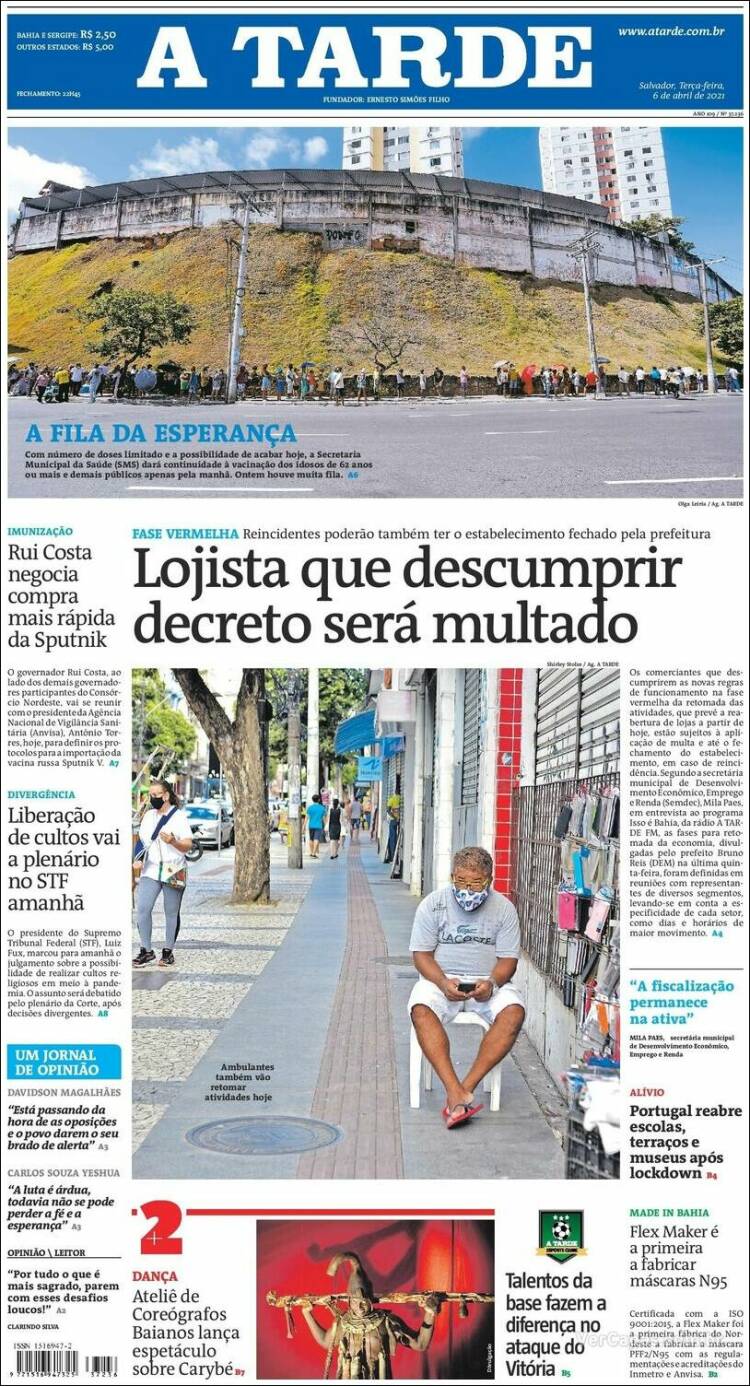 Portada de Diário A Tarde (Brasil)