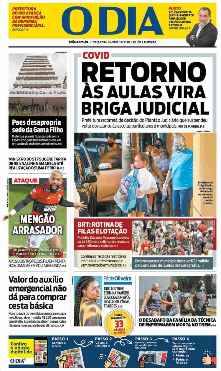 Portada de O Dia (Brasil)