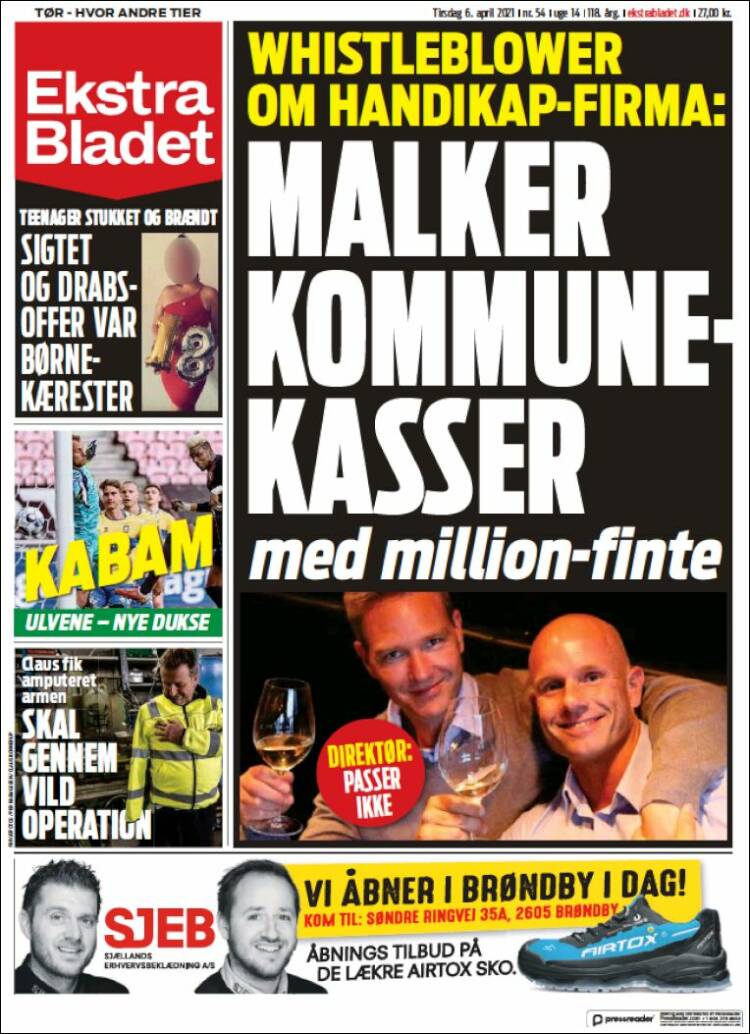 Portada de Ekstra Bladet (Dinamarca)