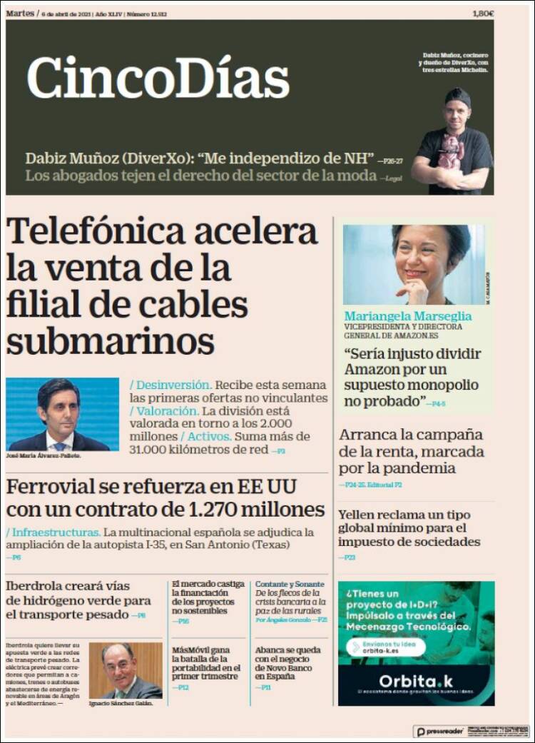 Portada de Cinco Días (Espa&ntilde;a)