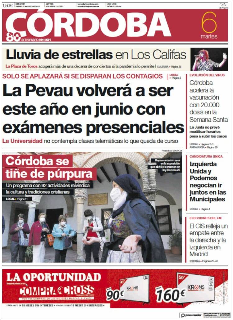 Portada de Diario de Córdoba (España)