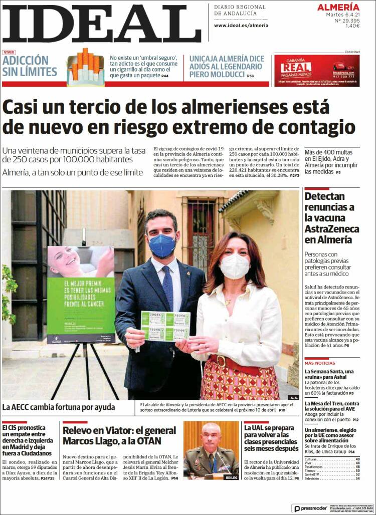 Portada de Ideal Almeria (España)