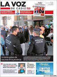 Portada de La Voz de Cádiz (España)