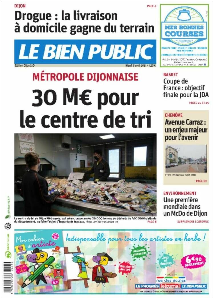 Portada de Le Bien Public (Francia)