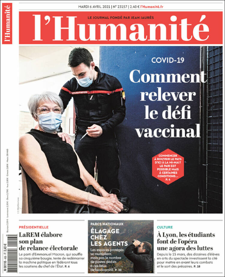 Portada de l'Humanite (Francia)