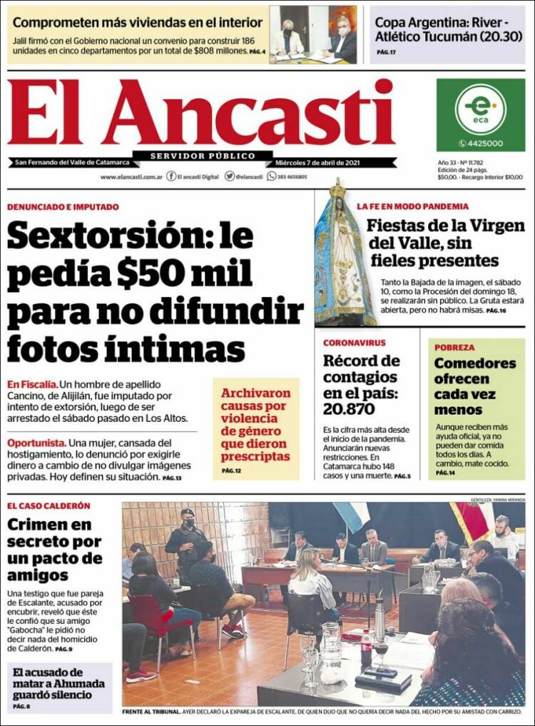 Portada de El Ancasti (Argentina)