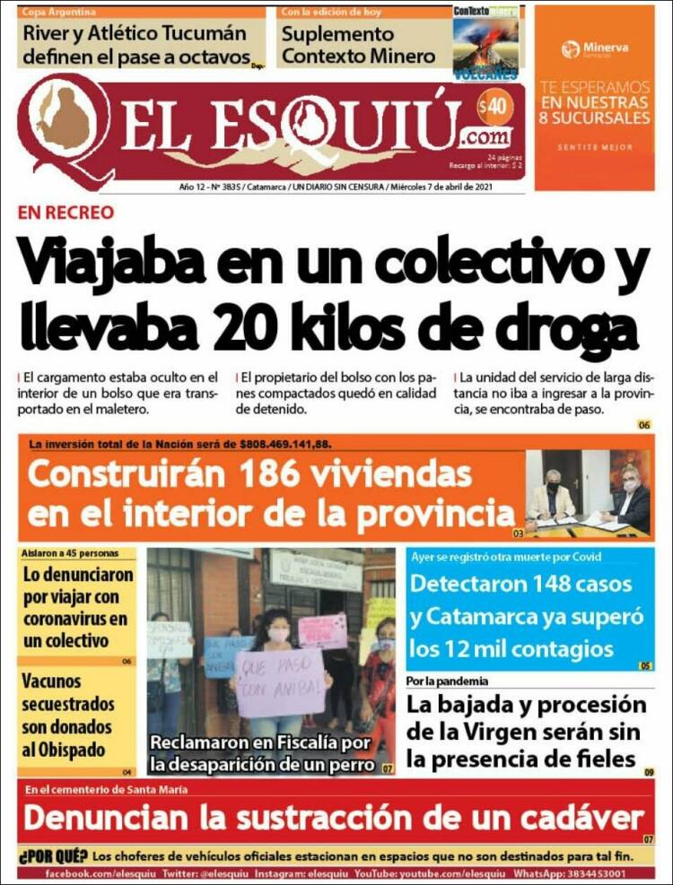 Portada de El Esquiu (Argentina)