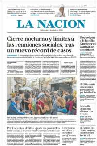 Portada de La Nación (Argentina)