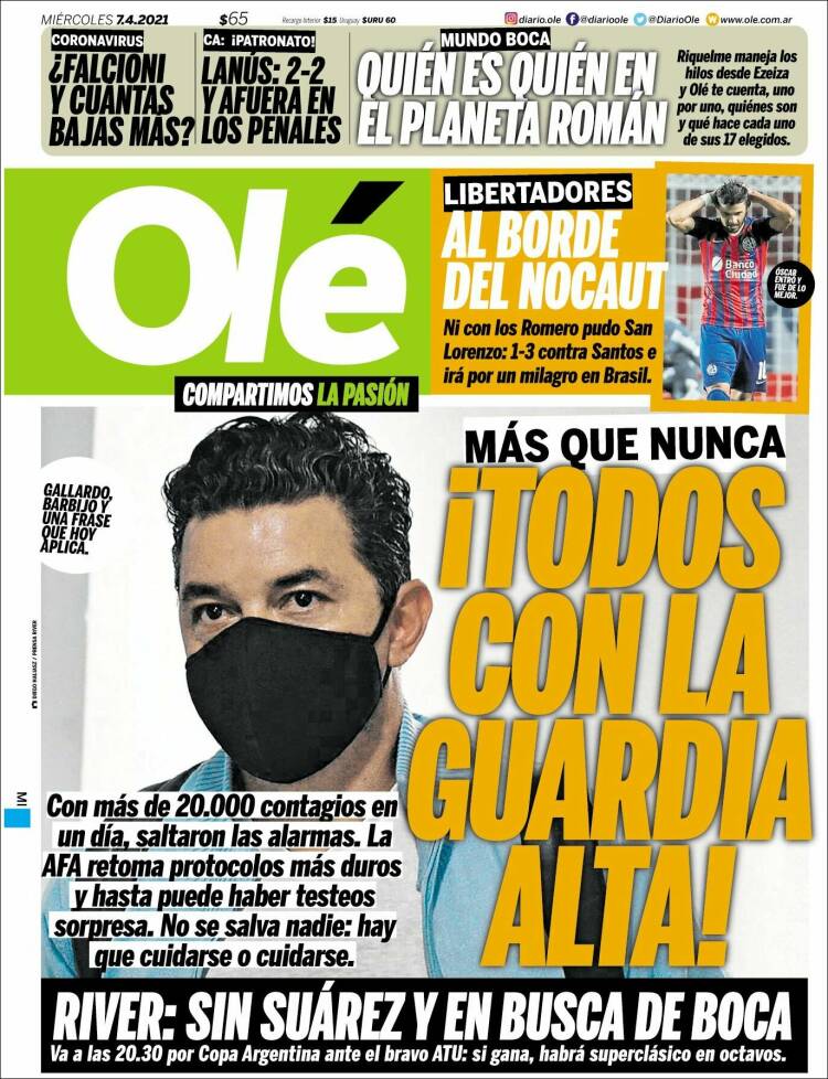 Portada de Olé (Argentina)