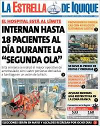 Portada de La Estrella de Iquique (Chile)