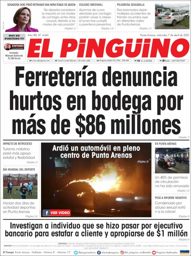 Portada de El Pingüino (Chile)