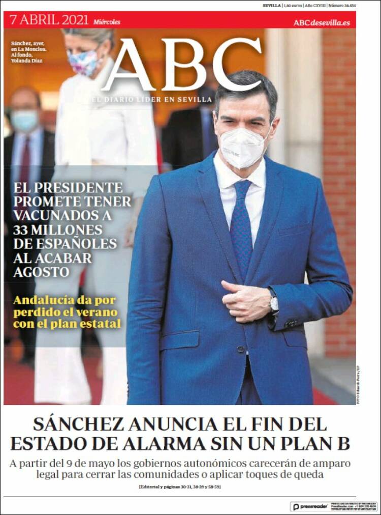 Portada de ABC - Sevilla (España)