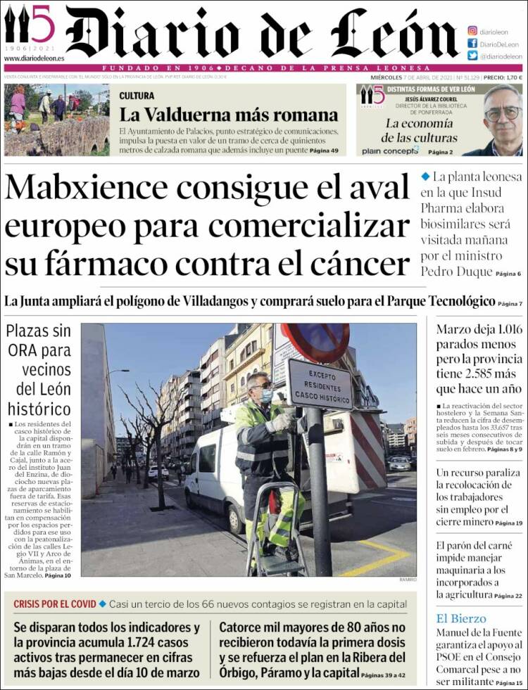 Portada de Diario de León (España)