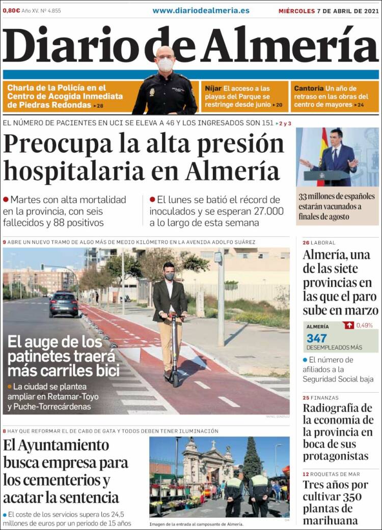 Portada de Diario de Almería (España)