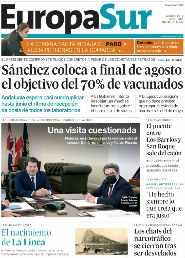 Portada de Europa Sur (España)