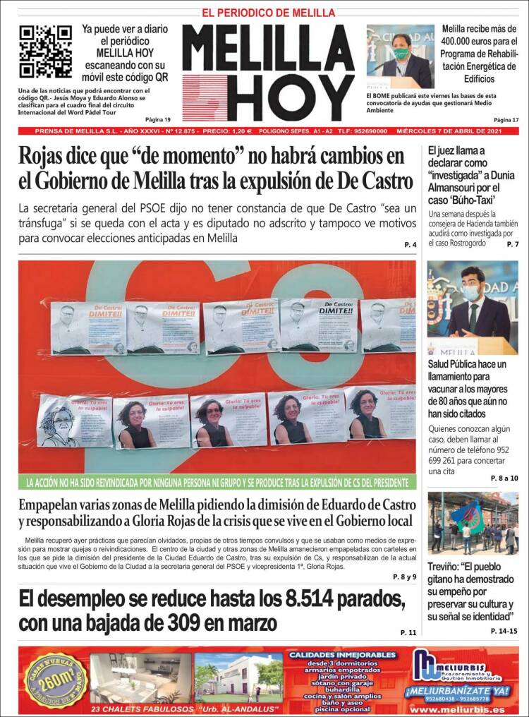 Portada de Melilla Hoy (España)