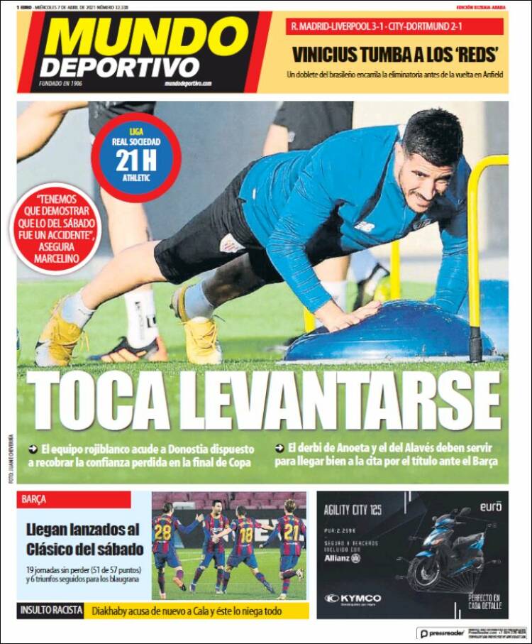 Portada de Mundo Deportivo Bizkaia (España)