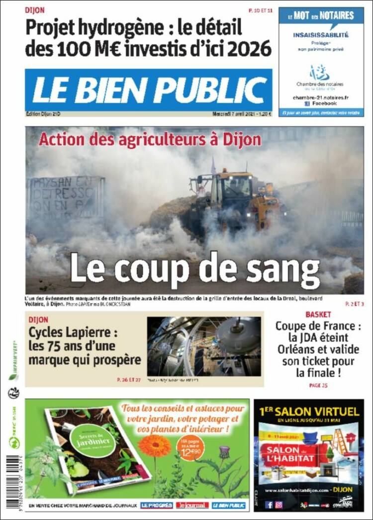 Portada de Le Bien Public (France)