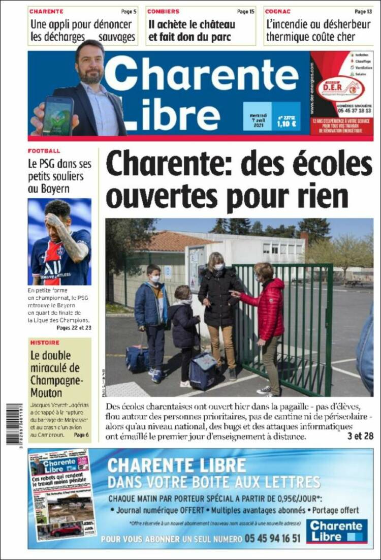 Portada de Charente Libre (Francia)