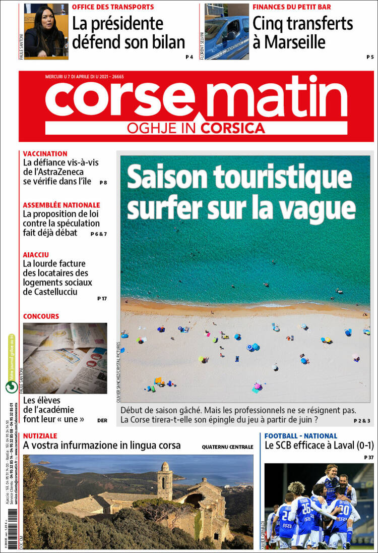 Portada de Corse-Matin (France)