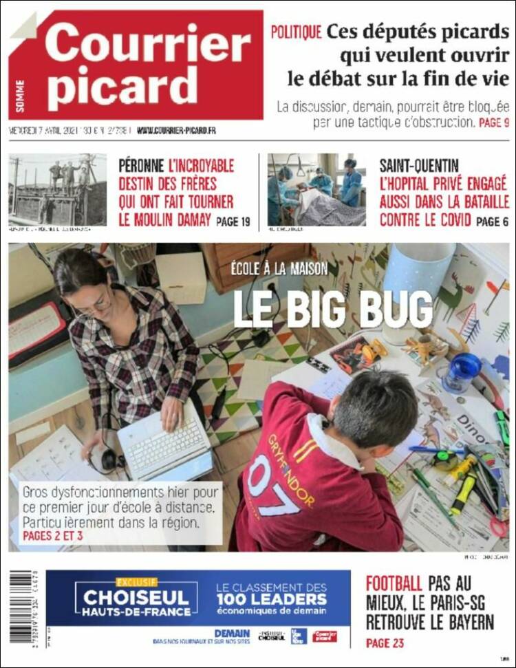 Portada de Courrier Picard (Francia)