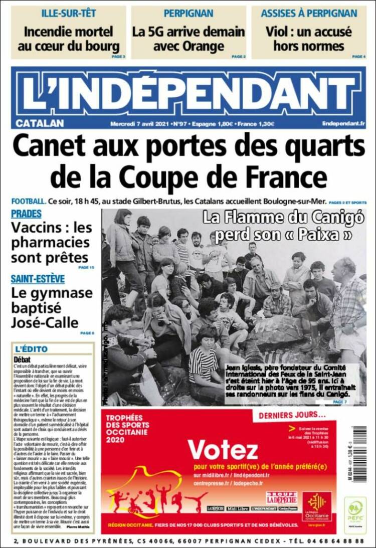 Portada de Le Indépendant (France)