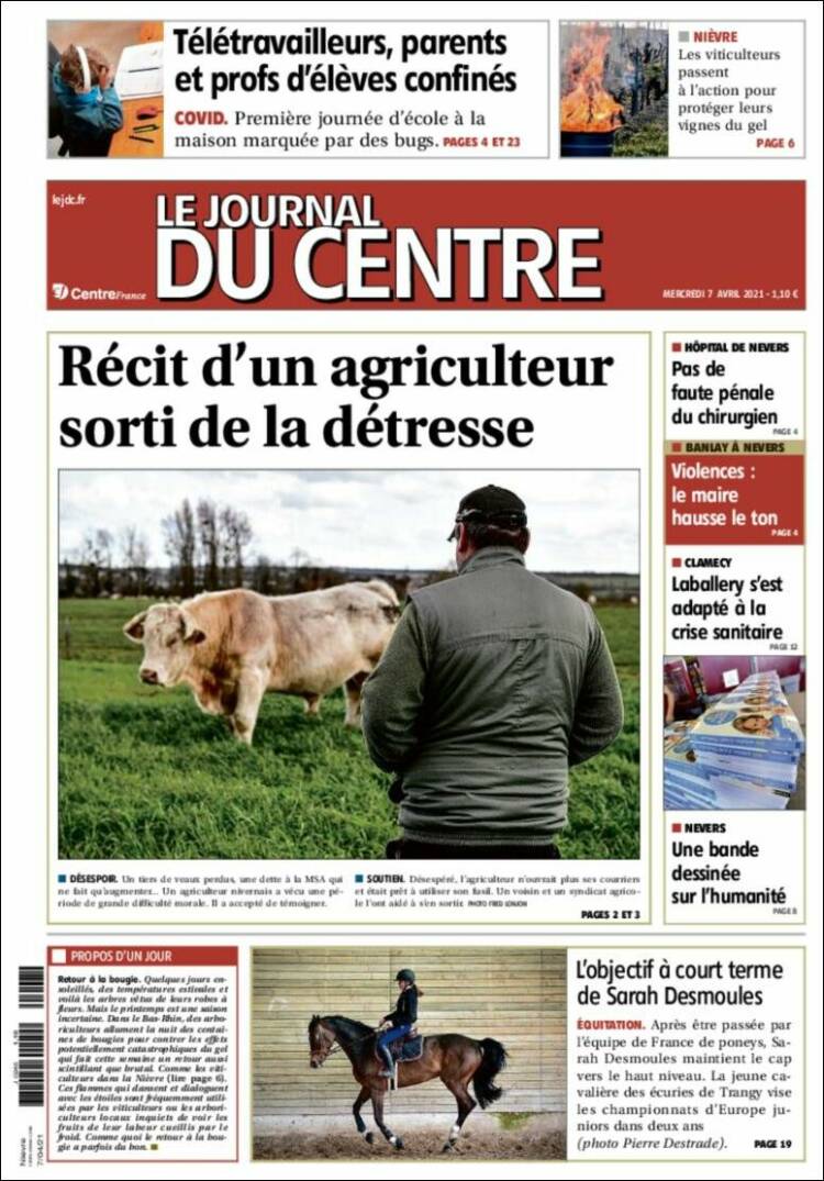 Portada de Le Journal du Centre (France)