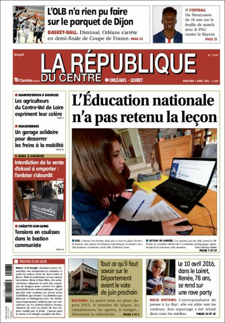 Portada de La République du Centre (France)