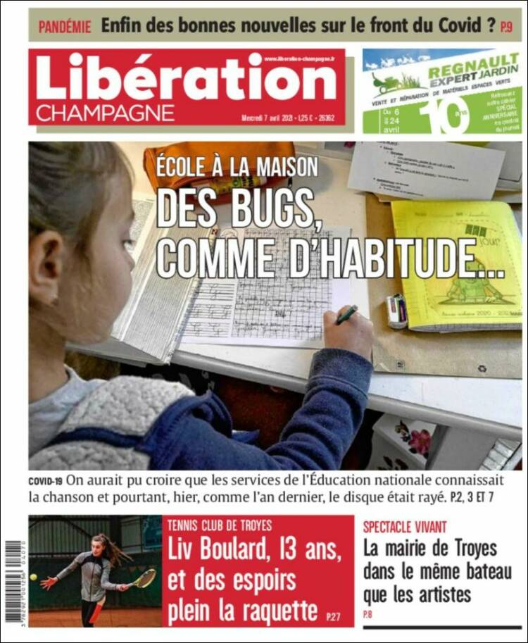 Portada de Libération Champagne (Francia)