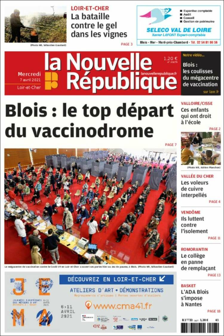 Portada de La Nouvelle Republique (France)