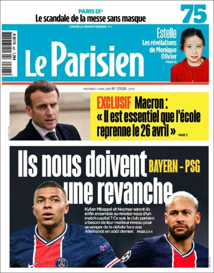 Portada de Le Parisien (Francia)