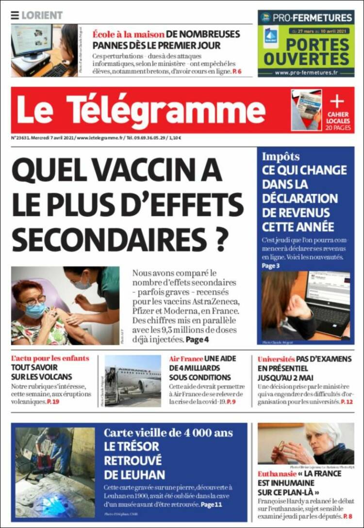 Portada de Télégramme (France)