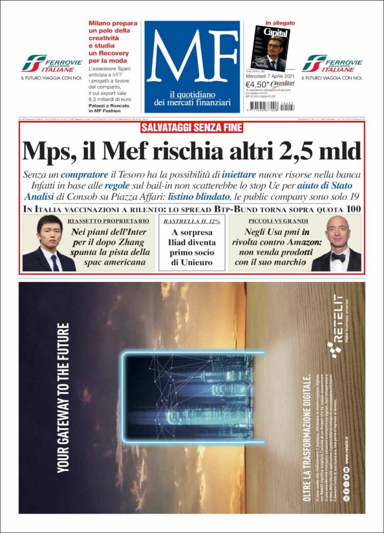 Portada de Milano Finanza (Italia)
