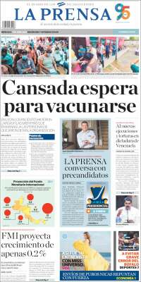 Portada de La Prensa (Nicaragua)
