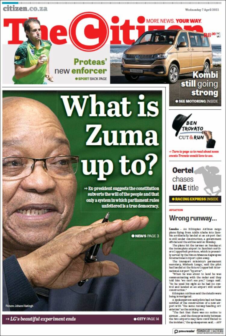 Portada de The Citizen (Sud&aacute;frica)