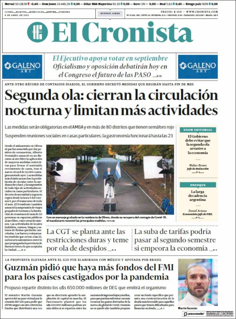 Portada de El Cronista Comercial (Argentina)