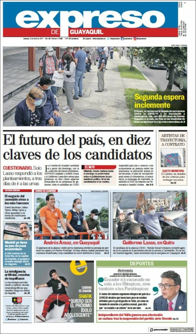 Portada de Expreso (Ecuador)