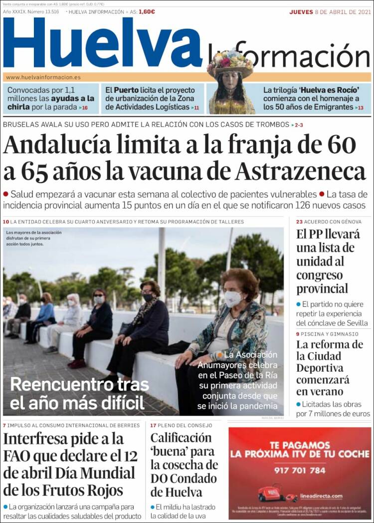 Portada de Huelva Información (Spain)