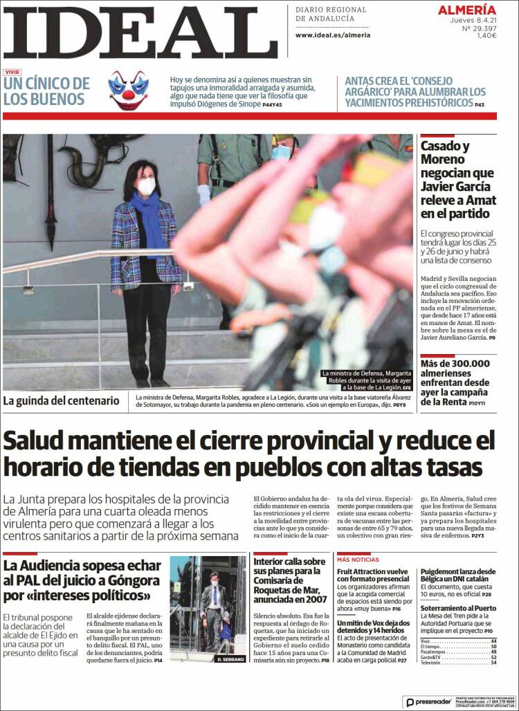 Portada de Ideal Almeria (España)