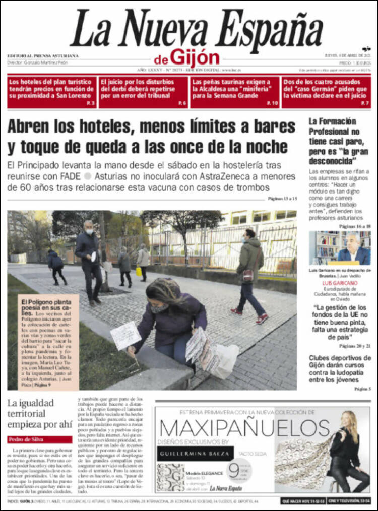 Portada de La Nueva España - Gijón (Spain)