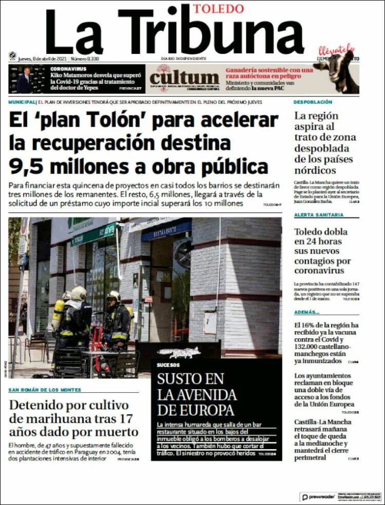 Portada de La Tribuna de Toledo (España)